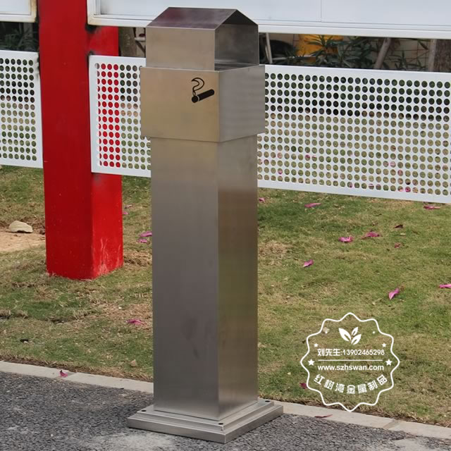 室外方形不銹鋼煙蒂柱圖片002