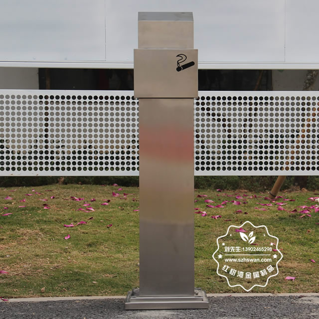 室外方形不銹鋼煙蒂柱圖片004