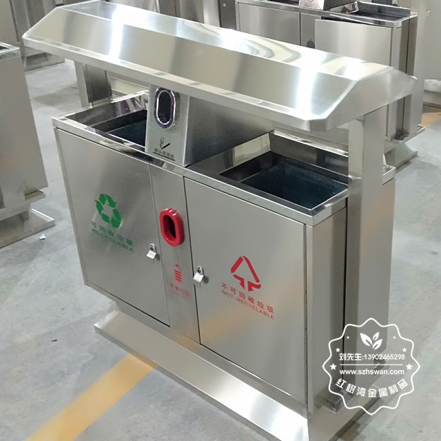 不銹鋼兩分類垃圾桶 不銹鋼兩分類垃圾桶