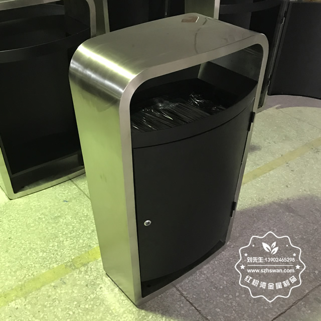 戶外市政道路不銹鋼垃圾桶圖片01