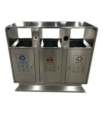 小區戶外方形三分類不銹鋼垃圾箱主圖