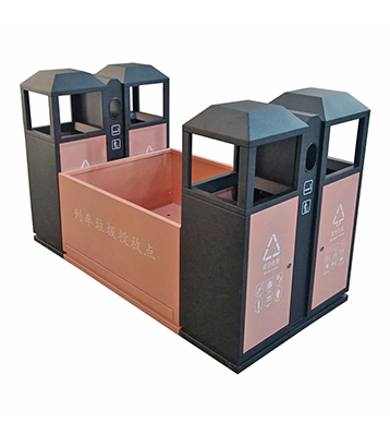 高鐵站站臺噴粉組合式不銹鋼分類垃圾桶