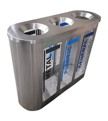 室內(nèi)車站商用不銹鋼分類垃圾桶