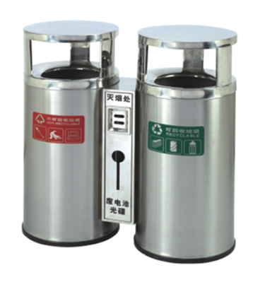 戶外不銹鋼分類環保桶主圖