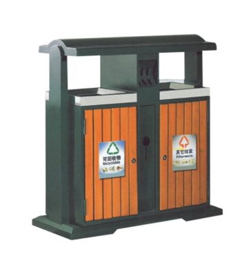 景區(qū)鋼木分類垃圾箱