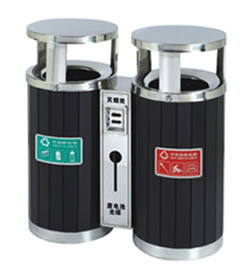 烤漆分類環保鋼木垃圾桶