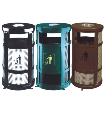 圓形鋼制沖孔垃圾桶