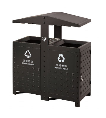 單桶分類鋼制垃圾桶