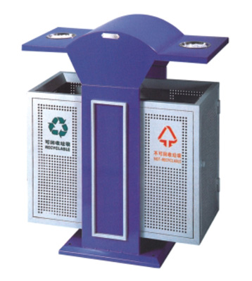 雙煙缸戶外分類鋼制垃圾桶