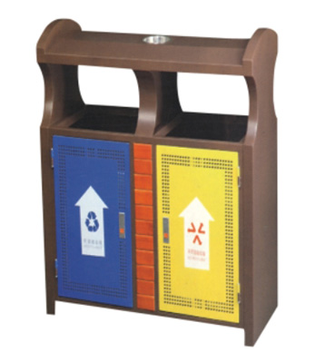 咖啡色沖孔鋼制垃圾桶