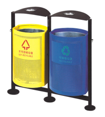 鋼制雙桶分類垃圾桶