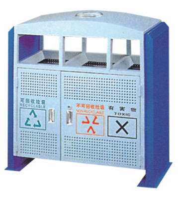 拱形三分類(lèi)環(huán)保鋼制垃圾桶