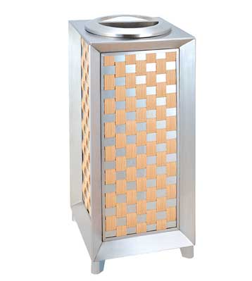 立式編織紋不銹鋼果皮箱